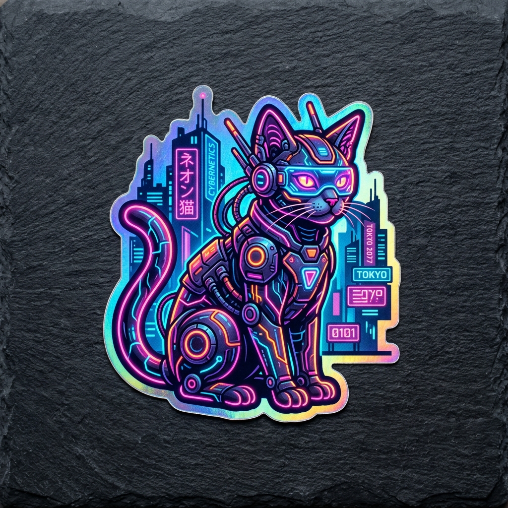 Cyberpunk Holographic Sticker
