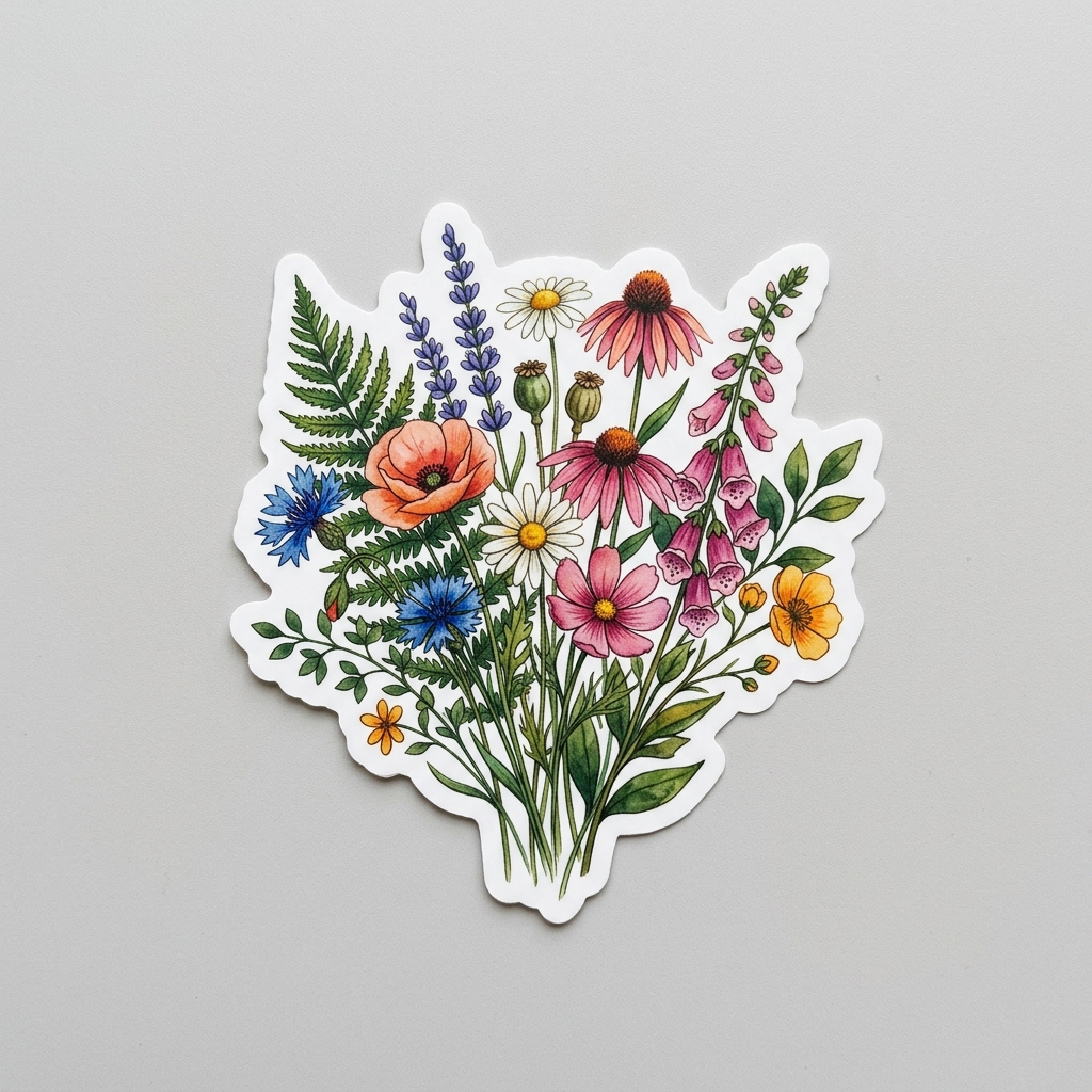 Botanical Wildflower Sticker Decal